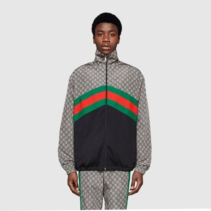 Image 3 of グッチ ストライプモノグラムブレンドファブリックストリートスタイルトラックジャケット  545606 XJAC2 4350