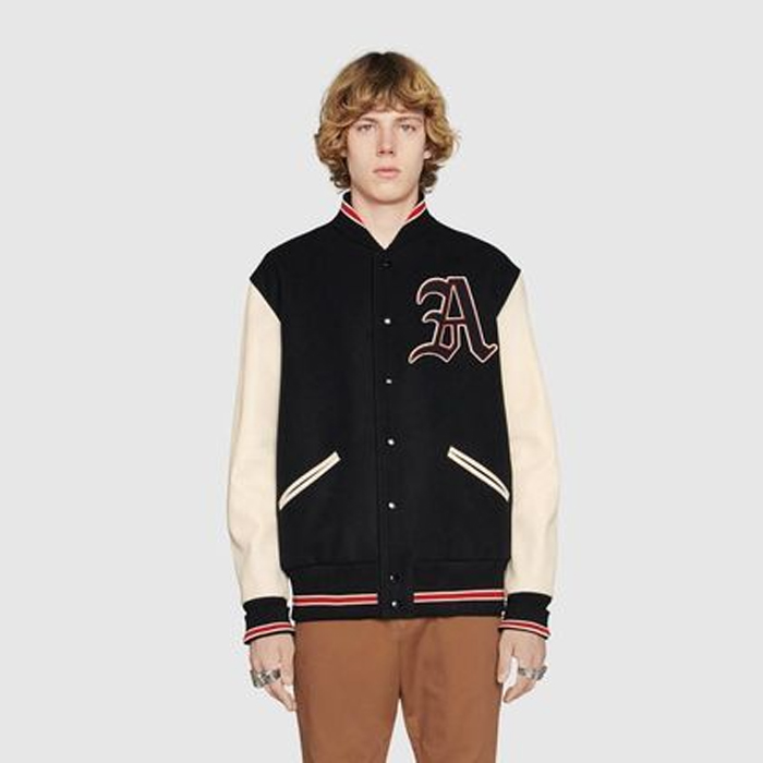 Image 3 of グッチ ショートウールストリートスタイルバイカラーMA-1ボンバージャケット  545590 ZAAH1 1830