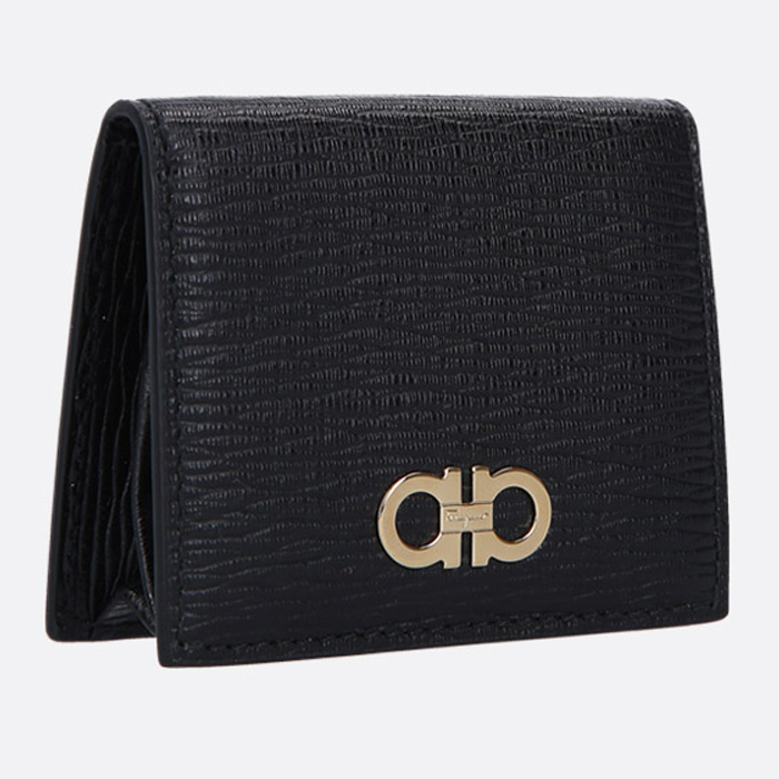 Image 4 of フェラガモウォレット  66-A137 P-C NERO GANCINI COIN PURSE IN TEXTURED LEATHER