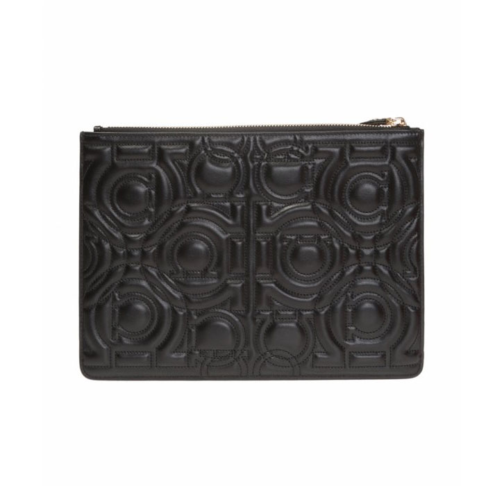 Image 3 of フェラガモバッグ 22-D563 CALF NERO APPLIQUED CLUTCH