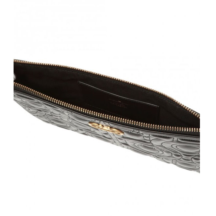 Image 5 of フェラガモバッグ 22-D563 CALF NERO APPLIQUED CLUTCH