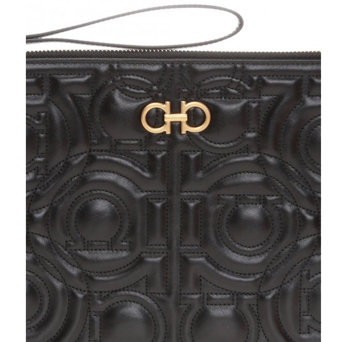 Image 6 of フェラガモバッグ 22-D563 CALF NERO APPLIQUED CLUTCH