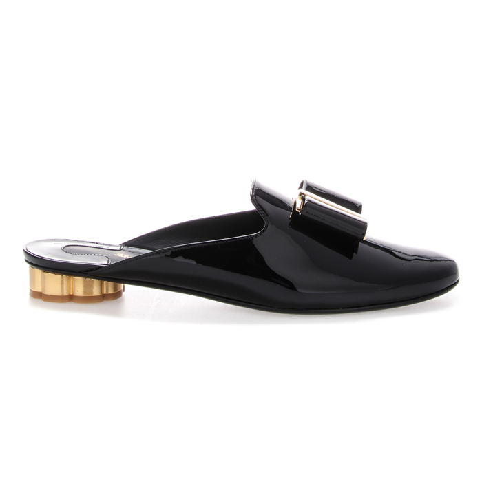 Image 3 of フェラガモパテントレザーボウハーフスリッパ 0695097 PA-C NERO