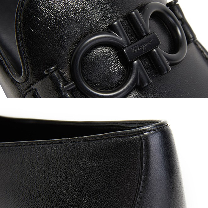 Image 4 of フェラガモレディシューズ 0715302 LAMB NERO Loafers with buckle detail