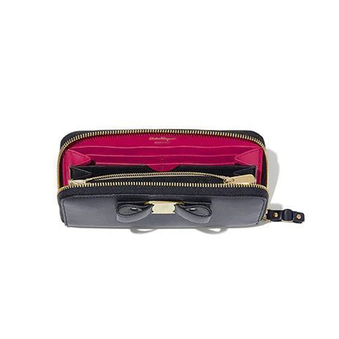 Image 3 of フェラガモウォレット 22-D267 CALF NAVY Vara Blue Leather Long Wallet