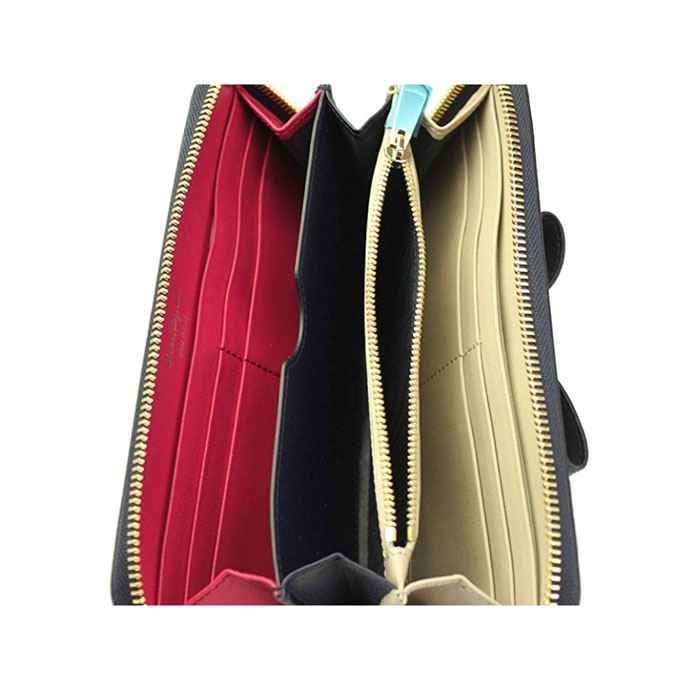 Image 5 of フェラガモウォレット 22-D267 CALF NAVY Vara Blue Leather Long Wallet