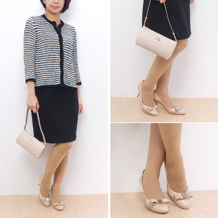 Image 4 of フェラガモレディースパテントレザーハイヒール リボン付き パンプス  0518639 PATENT-CALF NEWBISQUE