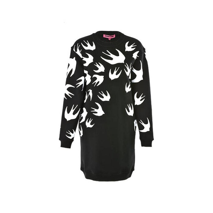 Image 3 of アレキサンダー マックイーンレディースブラックコットンスワローロングドレス 379194 IJ81 WHIT