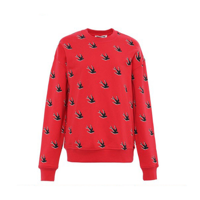 Image 3 of アレキサンダー マックイーンレディースレッドスワロースウェットシャツ 577664 OJ60 6109