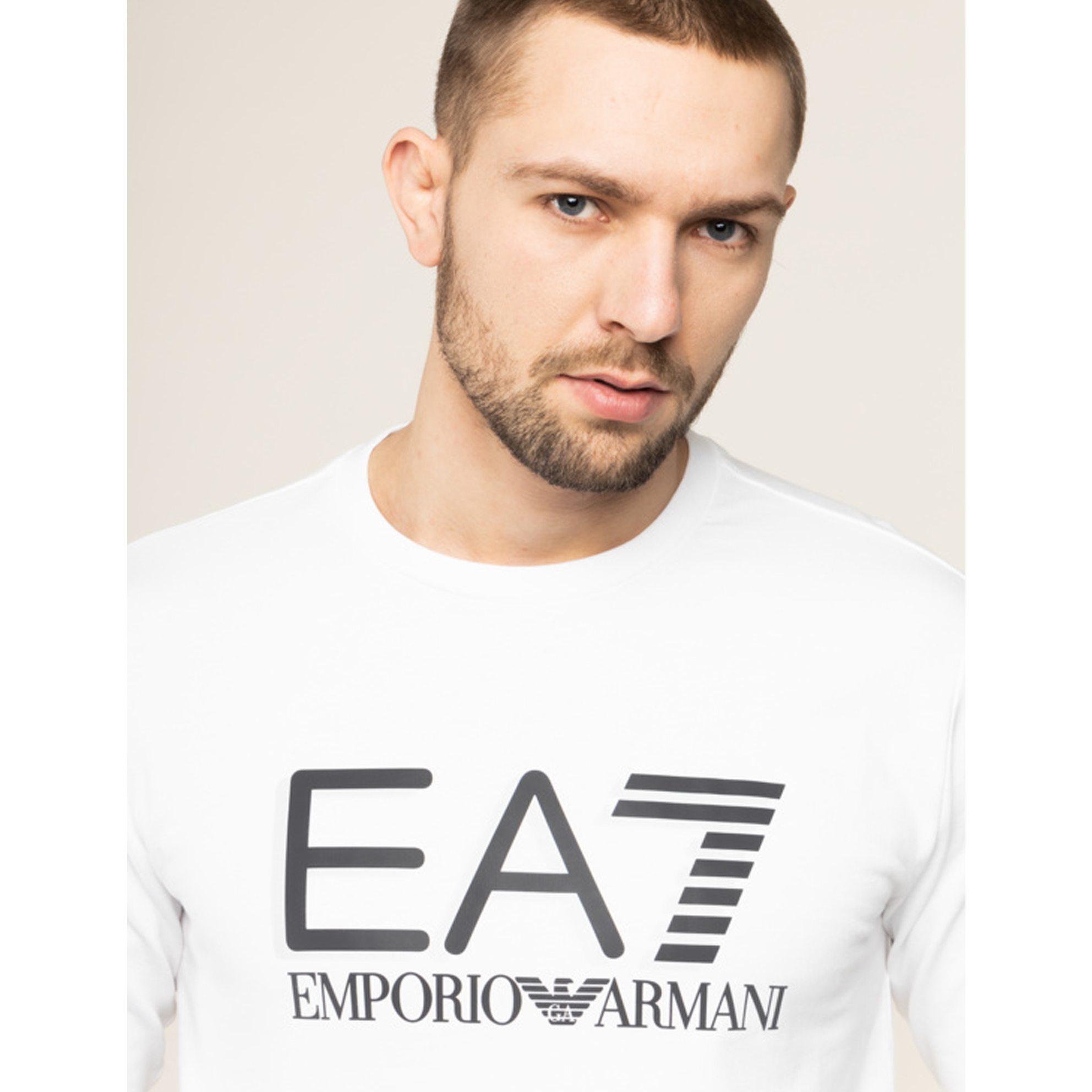 Image 5 of EA7 エンポリオアルマーニメンズホワイトレギュラーフィットスウェットシャツ 3HPM60 PJ05Z 1100