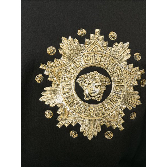 Image 4 of ヴェルサーチメンズスブラックコットンスウェットシャツ A85318 1242 2003