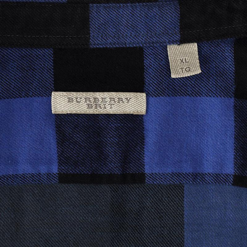 Image 4 of バーバリーBURBERRY メンズ グレーネイビー シャツ 3930300 4371B HYDR-BLUE