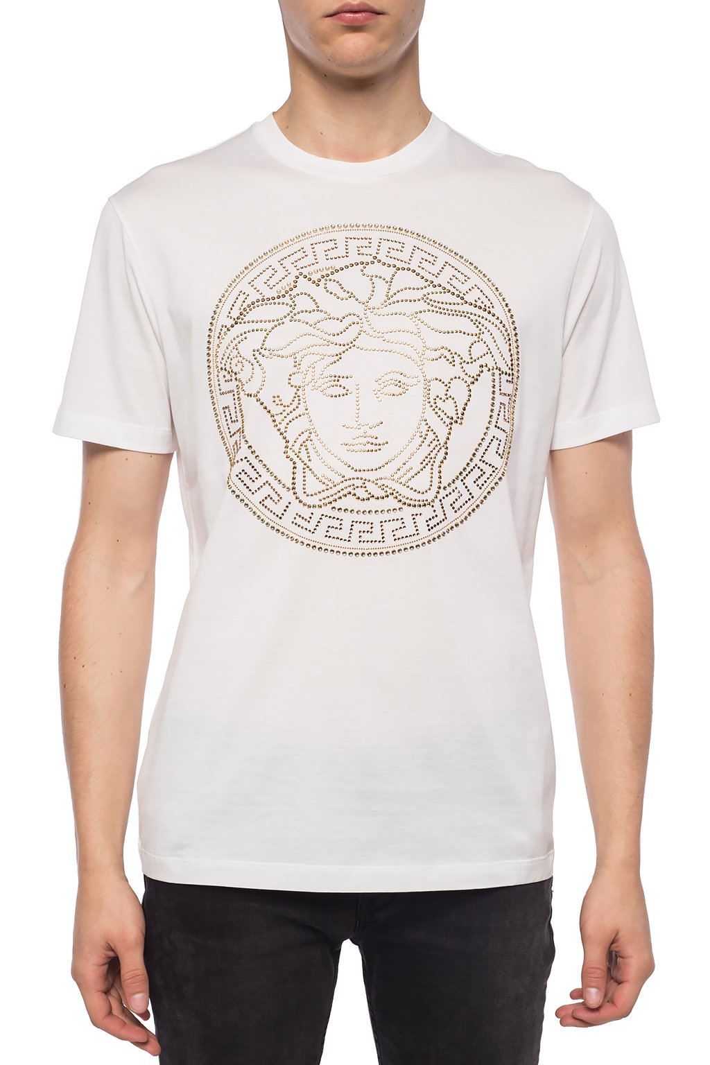 Image 3 of VERSACE Gold Tone Medusa Head Short Sleeve T-shirt  A77987 A201952 A001