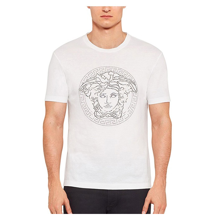 Image 4 of ヴェルサーチ メンズ ホワイト メデューサヘッドラウンドネック半袖Tシャツ A78902 A224620 A911