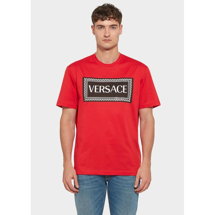 Image 3 of ヴェルサーチメンズニューコットンブランドレタープリントメンズ半袖Tシャツ A81548 A201952 A041