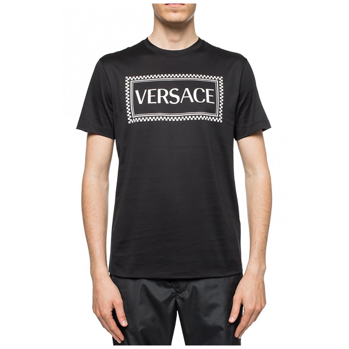 Image 3 of ヴェルサーチメンズニューコットンブランドレタープリントメンズ半袖Tシャツ A81548 A201952 A008