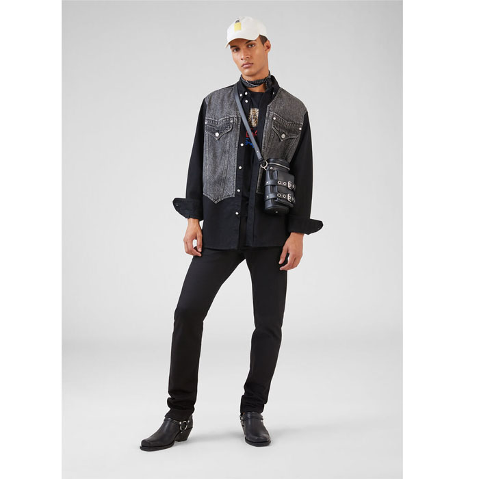 Image 3 of ヴェルサーチメンズメデューサロゴ半袖Tシャツ A85989 A228806 A1690 ブラック