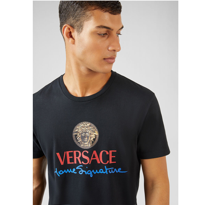 Image 5 of ヴェルサーチメンズメデューサロゴ半袖Tシャツ A85989 A228806 A1690 ブラック