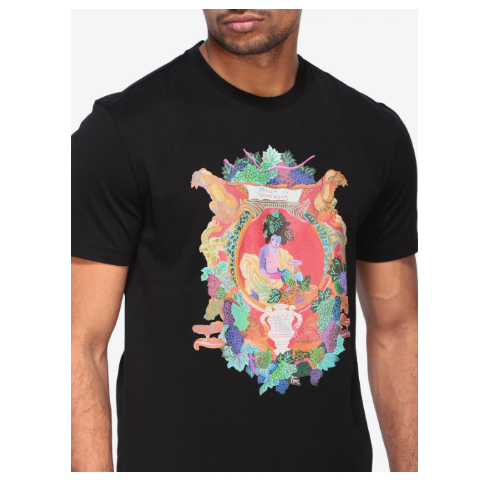 Image 5 of ヴェルサーチアンディディクソンバックロゴカラヴァッジョ半袖Tシャツ A85991 A228806 A1690 ブラック