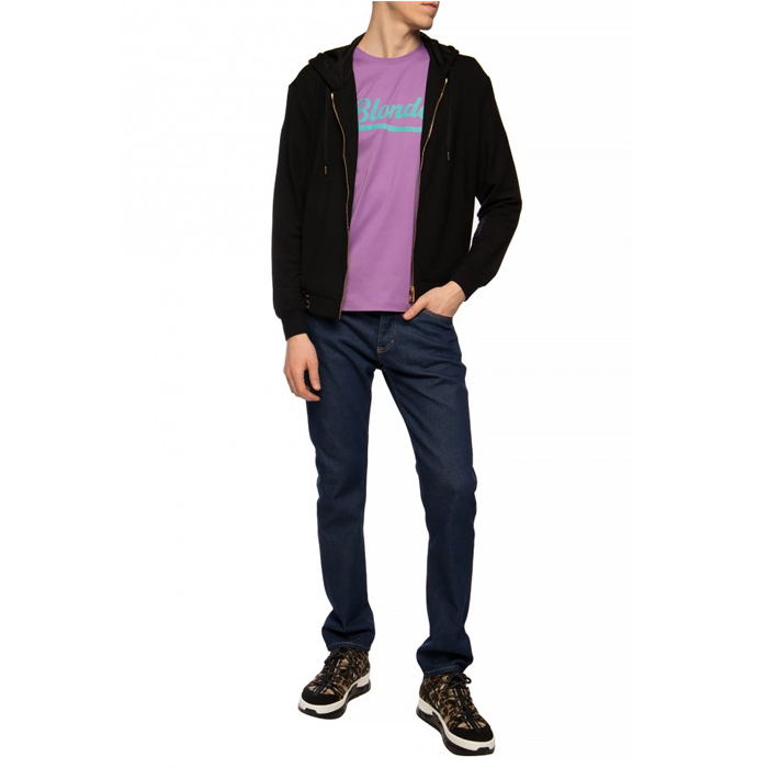 Image 3 of ヴェルサーチロゴパターン印刷パープルクルーネックTシャツ A85997 A228806 A1312