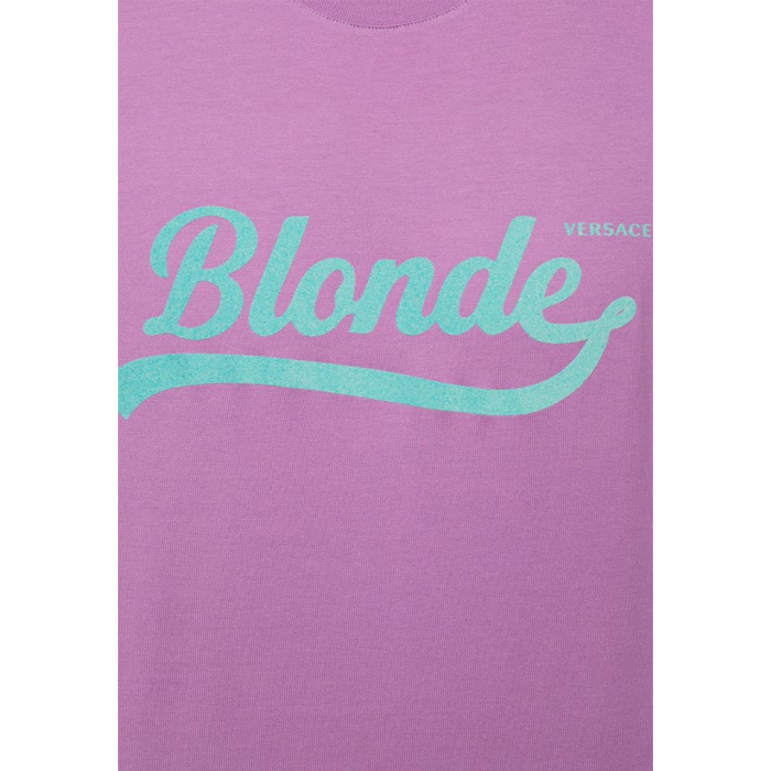 Image 5 of ヴェルサーチロゴパターン印刷パープルクルーネックTシャツ A85997 A228806 A1312