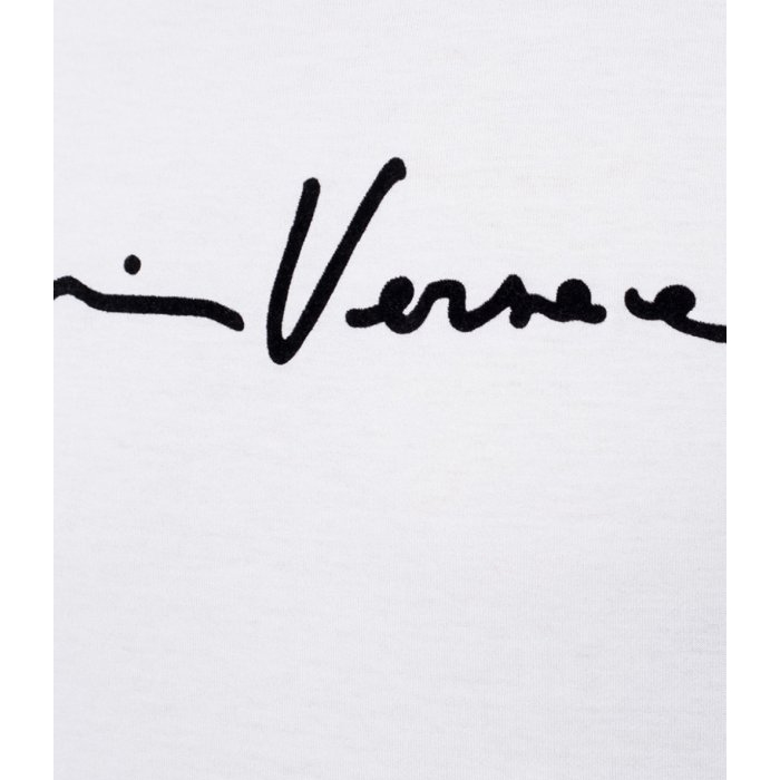 Image 5 of ヴェルサーチ メンズジャンニシグネチャーラウンドネックライン半袖Tシャツ A85998 A228806 A1001 ホワイト