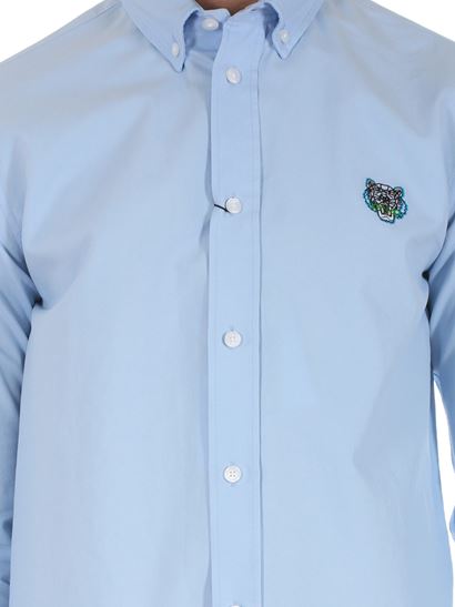 Image 4 of ケンゾー メンズ チェストタイガー刺繡 青 ボタンダウンシャツ 5CH400 1LD BLU