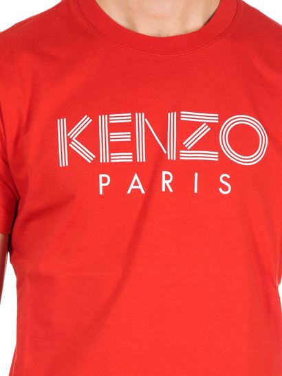 Image 4 of ケンゾー メンズ フロントホワイトロゴプリントコットンTシャツ 5TS092 4SG 21