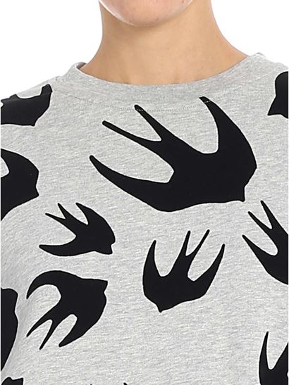 Image 4 of アレキサンダー マックイーンレディースブラックコットンスワローロングスウェットシャツドレス 379194 LT87 1225