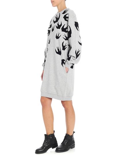 Image 3 of アレキサンダー マックイーンレディースブラックコットンスワローロングスウェットシャツドレス 379194 LT87 1225