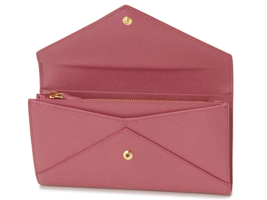 Image 3 of PRADA long wallet 1MH037 2E3K PEONIA Saffiano letter with pass case