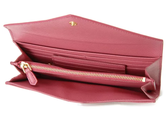 Image 5 of PRADA long wallet 1MH037 2E3K PEONIA Saffiano letter with pass case